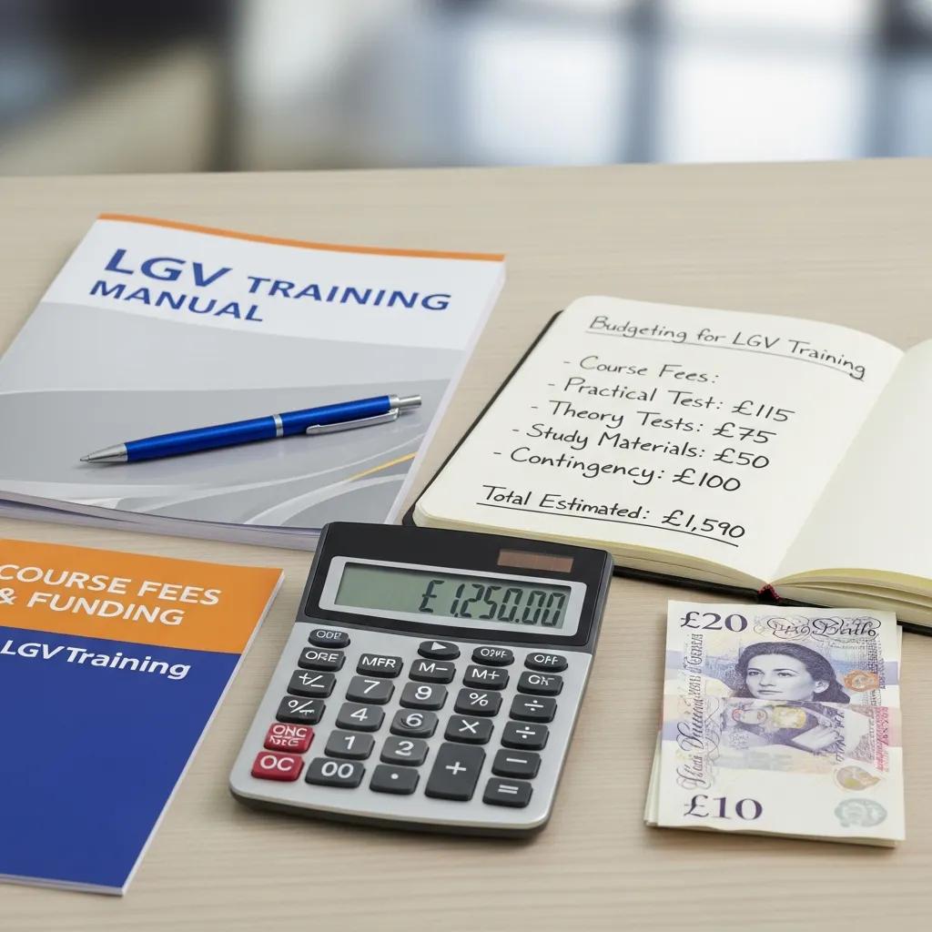 Calculator and training materials representing budgeting for LGV training costs
